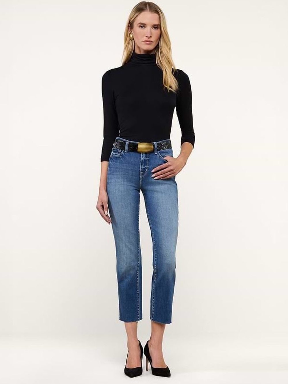 L'AGENCE Sada Slim-Leg Cropped Jean in Cambridge Size 28